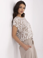 Dunkelbeige Damenbluse aus Viskose SUBLEVEL.