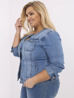 Niebieska jeansowa kurtka plus size o dopasowanym kroju