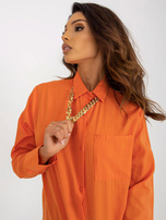 Hurt Pomarańczowa koszula oversize z zapięciem na guziki
