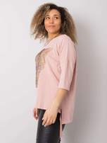 Růžová plus size blůza s aplikací Darren.