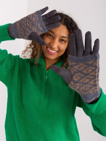 Dunkelgraue Handschuhe mit Touch-Funktion.