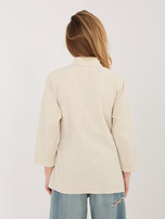 Beżowa asymetryczna koszula z sztruksu RUE PARIS 