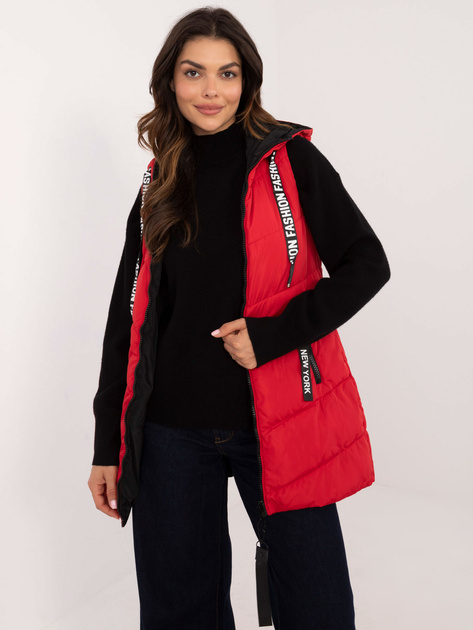 Hurt Czerwona dwustronna kamizelka z troczkami