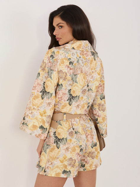 Żółte damskie spódnico-szorty od garnituru