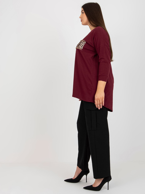 Hurtownia Ciemnofioletowa bluzka bawełniana plus size