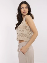 Beżowa krótka kamizelka z guzikami SUBLEVEL 