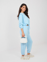 Pastelowy niebieski komplet z miękkiego materiału RUE PARIS 