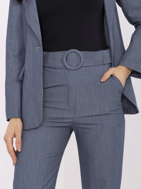 Hurt Ciemnoniebieskie melanżowe spodnie z materiału