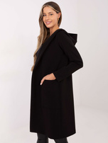 Czarna długa bluza z kapturem 