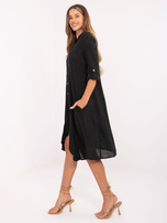 Czarna sukienka szmizjerka z rękawem 3/4 OCH BELLA 