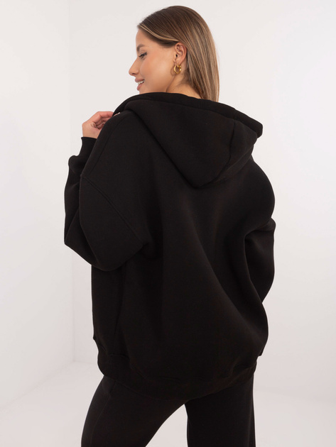 Czarna rozpinana bluza z kapturem