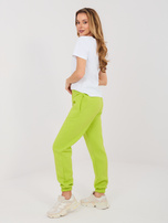 Limonkowe dresowe spodnie basic z ociepleniem 