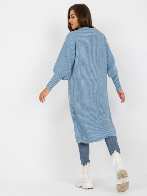 Hurt Jasnoniebieski długi kardigan z kieszeniami OCH BELLA