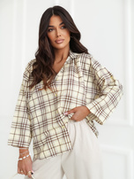 Jasnożółta damska koszula z rękawem 7/8