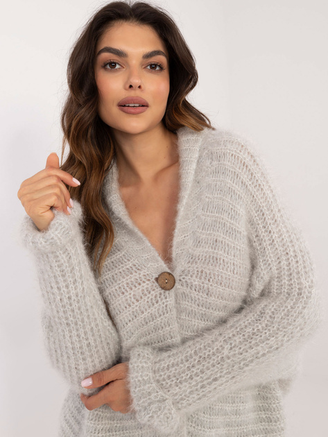 Hurt Jasnoszary rozpinany sweter oversize OCH BELLA