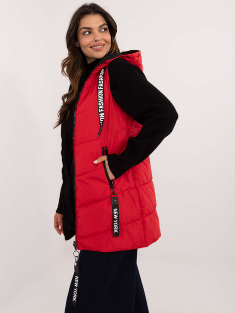 Hurt Czerwona dwustronna kamizelka z troczkami