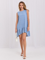 Blue summer dress with polka dots RUE PARIS.