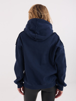 Granatowa damska bluza oversize z kapturem