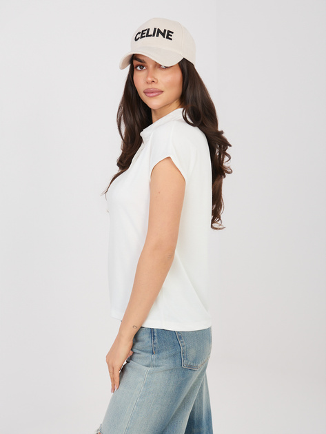 Biała damska koszulka polo z domieszką wiskozy SUBLEVEL