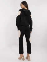 Hurt Czarny damski komplet z naszywkami w serca