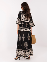 Czarny letni komplet z szerokimi spodniami 