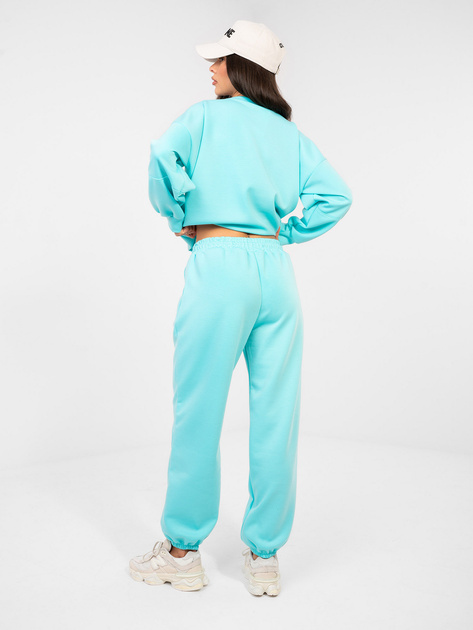 Turkusowy dresowy komplet z bluzą oversize