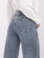 Blue long women's dad fit jeans.
