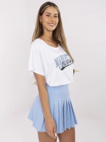 Biały damski t-shirt oversize z nadrukiem