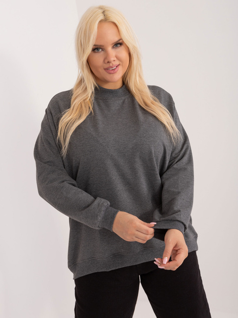 Ciemnoszara melanżowa bluza plus size bez kaptura Harmony