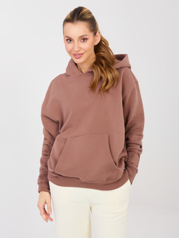 Brązowa dresowa bluza kangurka NATURAL SIDE 