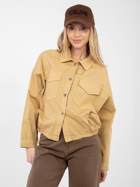 Camelowa rozpinana koszula z bawełny RUE PARIS