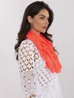 Fluo różowa damska chusta z marszczeniem