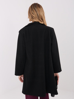 Czarny elegancki płaszcz z kieszeniami