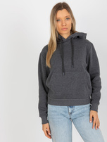 Hurt Dunkelgraue Sweatshirt Basic Känguru RUE PARIS.