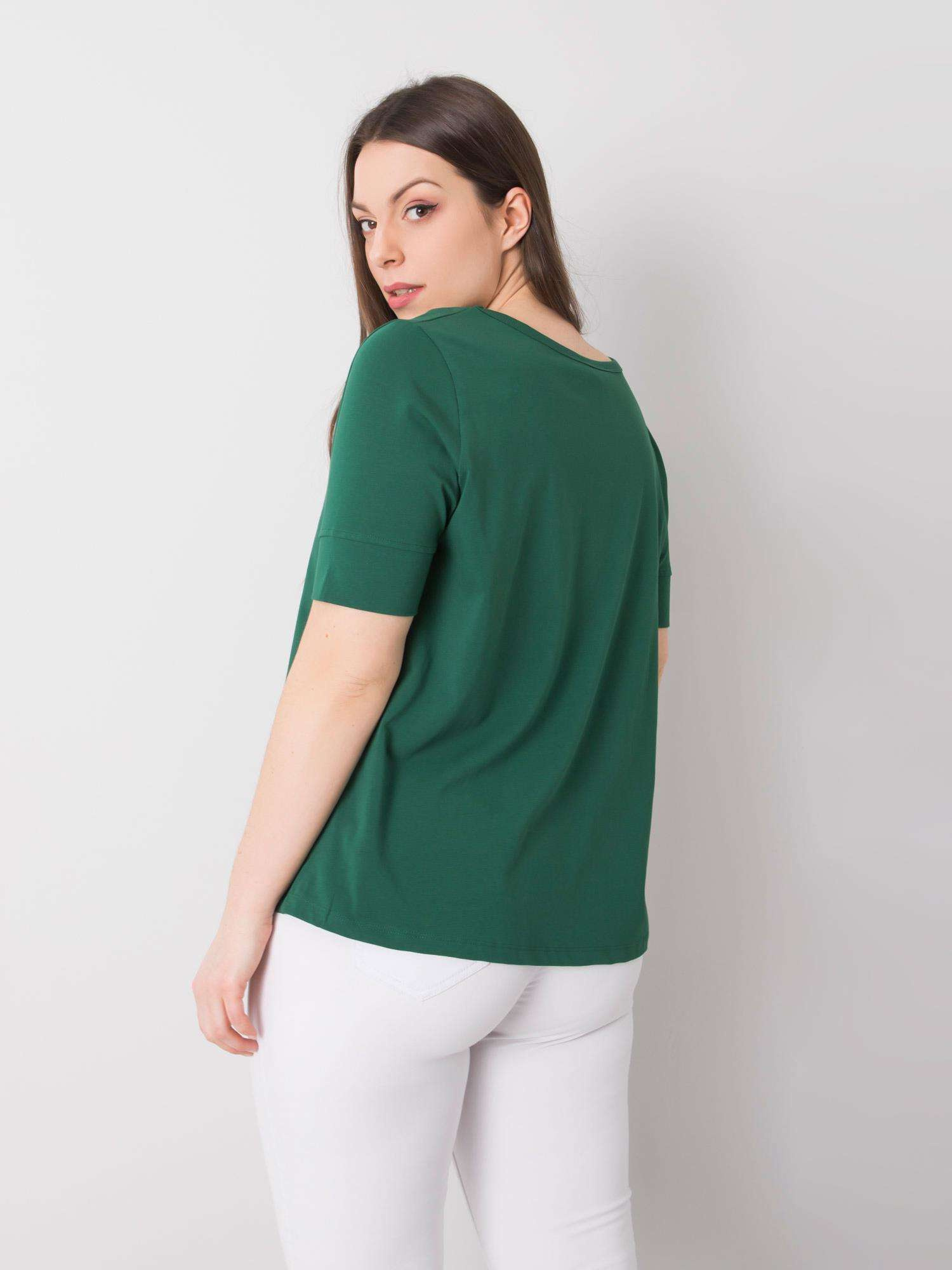 Dark Green Plus Size Cotton T-Shirt