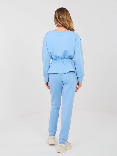 Jasnoniebieski dwuczęściowy komplet z taliowaniem RUE PARIS