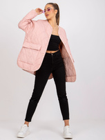 Brudnoróżowa pikowana kurtka bez kaptura Callie RUE PARIS 
