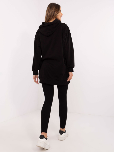 Hurt Czarny dresowy komplet z asymetryczną bluzą