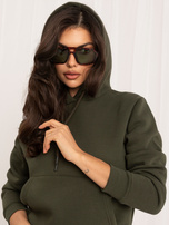 Hurt Khaki dresowa damska bluza basic kangurka RUE PARIS