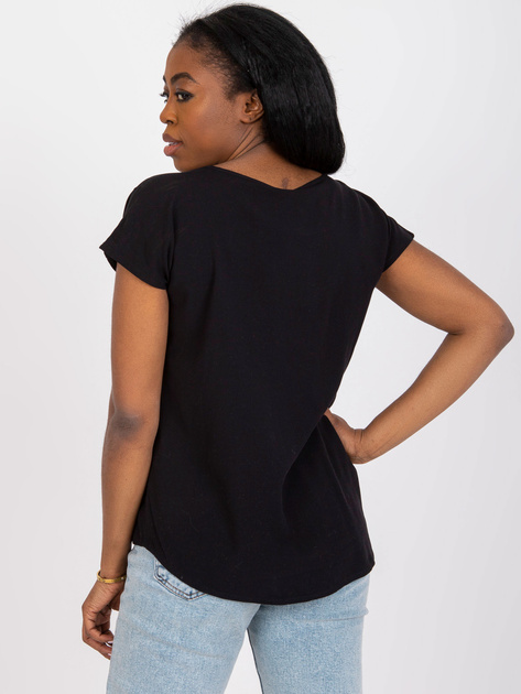 Czarna bluzka na co dzień z wiskozy SUBLEVEL