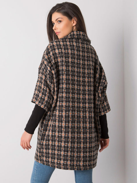 Szaro-pomarańczowy płaszcz z dzianiny Memphis RUE PARIS