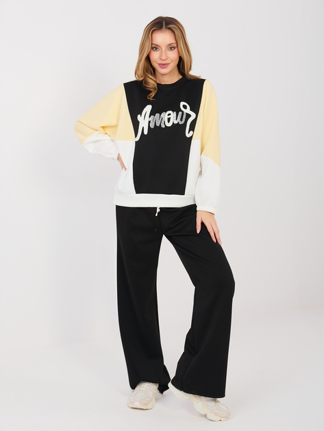 Czarny casualowy komplet z bluzą bez kaptura RUE PARIS