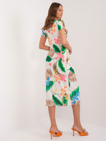 Hurtownia Ecru wzorzysta sukienka midi