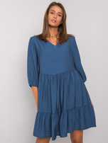 Blaue Kleid mit Rüsche Harlyn.