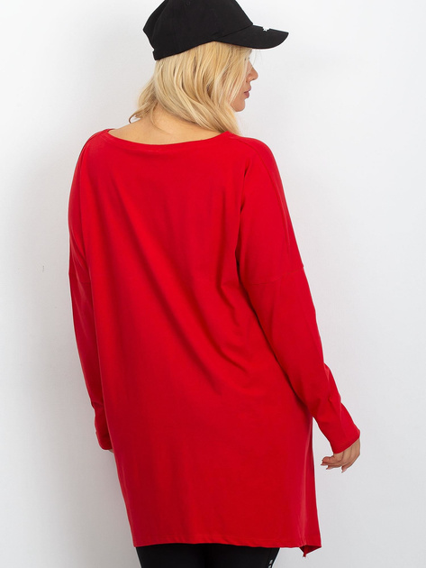 Czerwona tunika plus size Moa