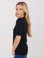 Czarny klasyczny sweter z warkoczami