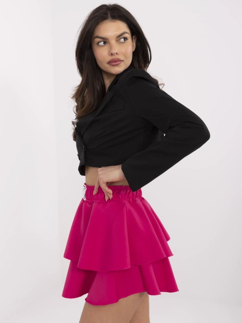 Hurt Fuksjowa rozkloszowana spódnica z naszywką