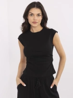 Czarny dopasowany top z bawełny 