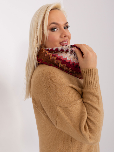 Hurt Bordowy komin z błyszczącą nicią