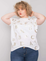 Sabina white plus size blouse